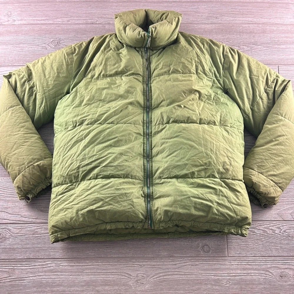 Vintage Sporthaus Schuster Puffer Jacket Green Down Filled Quilted Coat Munich